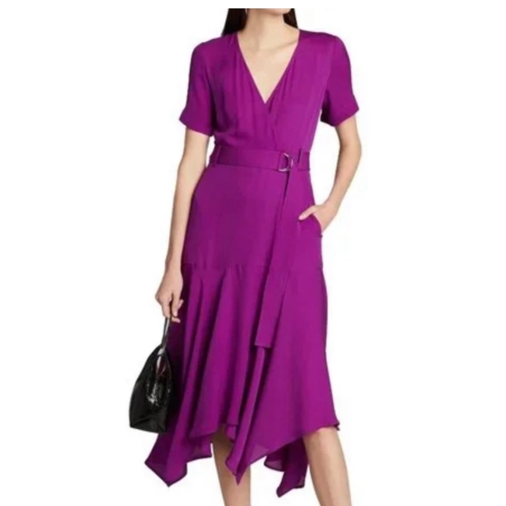 A.L.C. Claire Handkerchief Hem Silk Wrap Dress